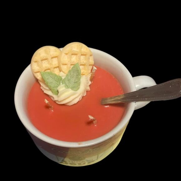 Handcrafted Repurposed Tomato Soup container Candle - Picture 3 of 5